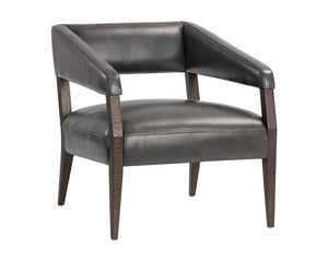 Carlyle Lounge Chair - Brentwood Charcoal Leather 110530 Sunpan