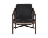 Cinelli Lounge Chair - Distressed Brown - Brentwood Charcoal Leather 110538 Sunpan