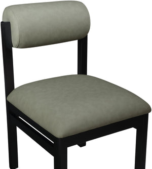Meridian Furniture Roundhill Art Deco Upholstered Dining Chair with Solid Wood Frame for Elegant Rooms 11054 Green Vegan Leather 11054Green-C