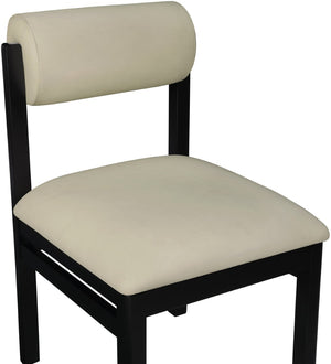 Meridian Furniture Roundhill Art Deco Upholstered Dining Chair with Solid Wood Frame for Elegant Rooms 11054 Taupe Vegan Leather 11054Taupe-C