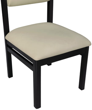 Meridian Furniture Roundhill Art Deco Upholstered Dining Chair with Solid Wood Frame for Elegant Rooms 11054 Taupe Vegan Leather 11054Taupe-C