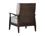 Fedele Lounge Chair - Brown, Saloon Light Grey Leather 110552  Sunpan