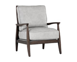 Fedele Lounge Chair - Brown, Saloon Light Grey Leather 110552  Sunpan