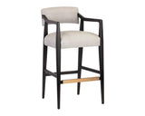 Keagan Barstool - Saloon Light Grey Leather 110556 Sunpan