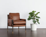 Mauti Armchair - Brown - Shalimar Tobacco Leather 110571 Sunpan