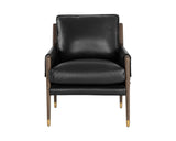 Mauti Armchair - Distressed Brown - Cortina Black Leather 110572 Sunpan