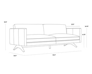 Rogers Sofa - Brown, Cortina Ink Leather 110581  Sunpan