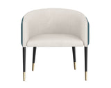 Asher Lounge Chair - Mina Ivory / Meg Dusty Teal 110586 Sunpan
