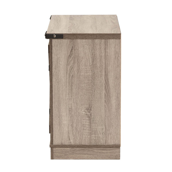 Baxton Studio Baxton Studio Stylish Farmhouse Oak Brown Shoe Storage Cabinet with Adjustable Shelves & Top Surface SC910041-2-Oak-Shoe Cabinet