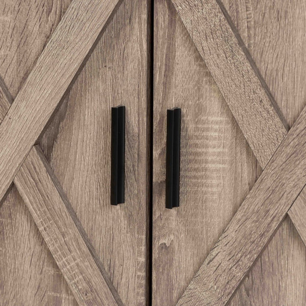 Baxton Studio Baxton Studio Stylish Farmhouse Oak Brown Shoe Storage Cabinet with Adjustable Shelves & Top Surface SC910041-2-Oak-Shoe Cabinet