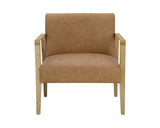 Earl Lounge Chair - Rustic Oak - Ludlow Sesame Leather 110602 Sunpan