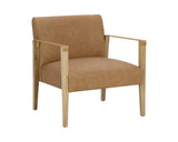 Earl Lounge Chair - Rustic Oak - Ludlow Sesame Leather 110602 Sunpan