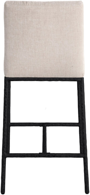 Meridian Furniture Reeves Plush Chenille Upholstered Counter Stool with Iron Frame for Kitchen Islands and Bars Beige Style 1 11060Beige-C