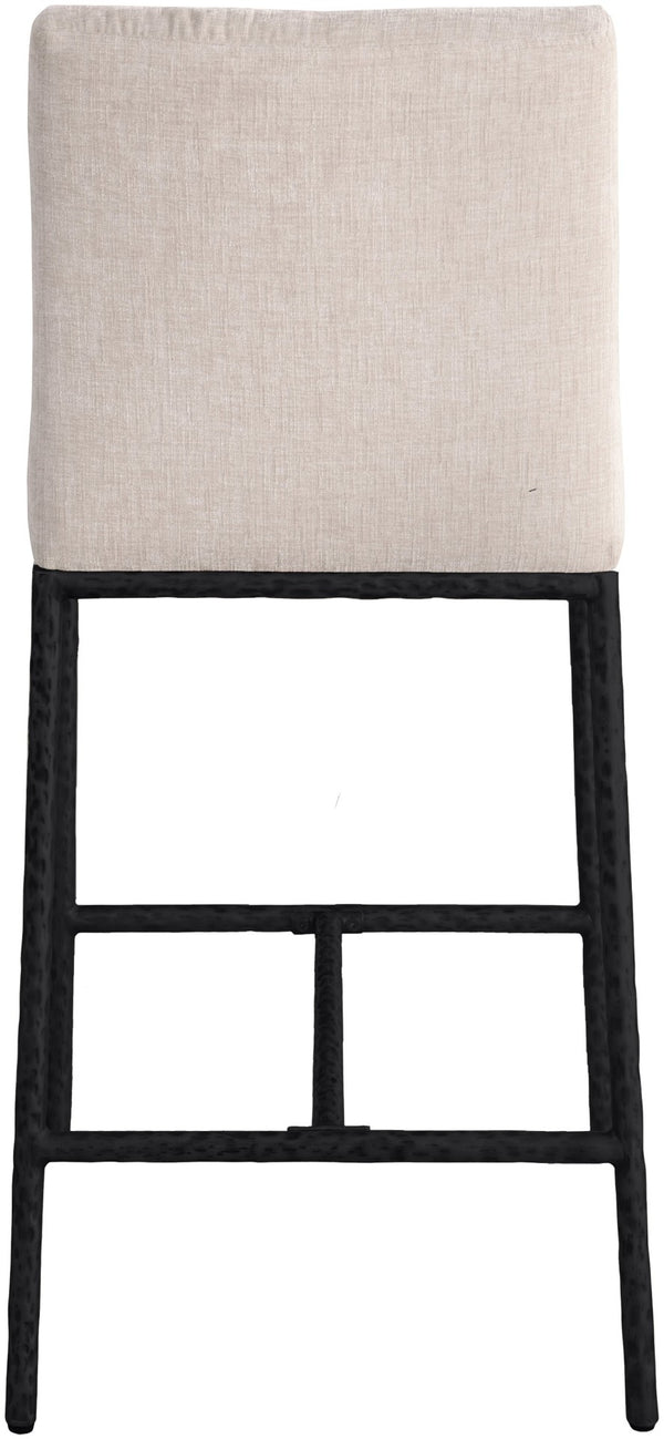 Meridian Furniture Reeves Plush Chenille Upholstered Counter Stool with Iron Frame for Kitchen Islands and Bars Beige Style 1 11060Beige-C