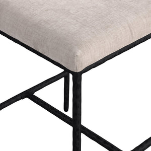 Meridian Furniture Reeves Plush Chenille Upholstered Counter Stool with Iron Frame for Kitchen Islands and Bars Beige Style 1 11060Beige-C