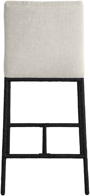 Meridian Furniture Reeves Plush Chenille Upholstered Counter Stool with Iron Frame for Kitchen Islands and Bars Cream Style 1 11060Cream-C