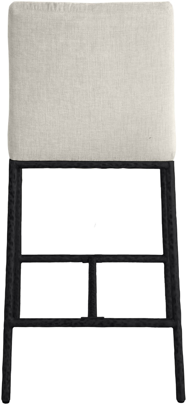 Meridian Furniture Reeves Plush Chenille Upholstered Counter Stool with Iron Frame for Kitchen Islands and Bars Cream Style 1 11060Cream-C