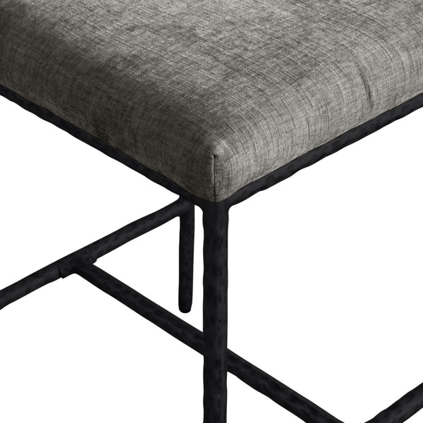 Meridian Furniture Reeves Plush Chenille Upholstered Counter Stool with Iron Frame for Kitchen Islands and Bars Grey Style 1 11060Grey-C