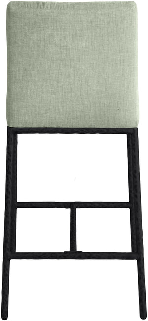 Meridian Furniture Reeves Plush Chenille Upholstered Counter Stool with Iron Frame for Kitchen Islands and Bars Mint Style 1 11060Mint-C