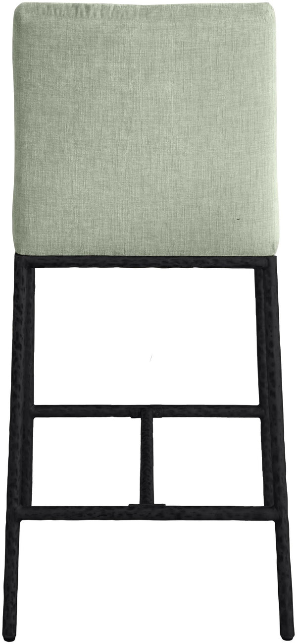 Meridian Furniture Reeves Plush Chenille Upholstered Counter Stool with Iron Frame for Kitchen Islands and Bars Mint Style 1 11060Mint-C