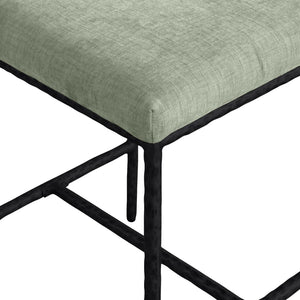 Meridian Furniture Reeves Plush Chenille Upholstered Counter Stool with Iron Frame for Kitchen Islands and Bars Mint Style 1 11060Mint-C