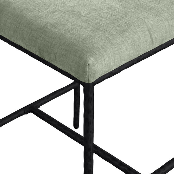 Meridian Furniture Reeves Plush Chenille Upholstered Counter Stool with Iron Frame for Kitchen Islands and Bars Mint Style 1 11060Mint-C