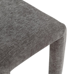 Meridian Furniture Amari Sculptural Open Back Dining Chair with Iron Frame and Plush Upholstery for Modern Grey Chenille Fabric 11061Grey-C