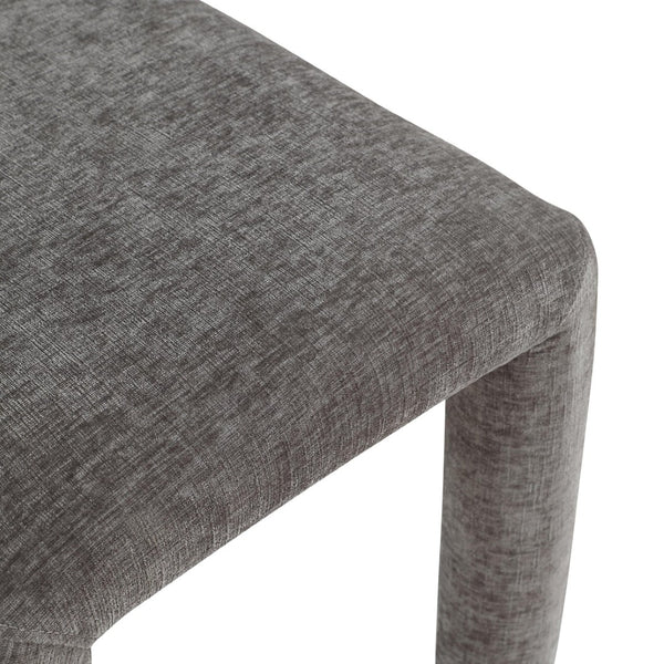 Meridian Furniture Amari Sculptural Open Back Dining Chair with Iron Frame and Plush Upholstery for Modern Grey Chenille Fabric 11061Grey-C