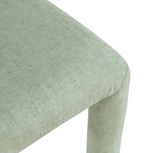 Meridian Furniture Amari Sculptural Open Back Dining Chair with Iron Frame and Plush Upholstery for Modern Mint Chenille Fabric 11061Mint-C