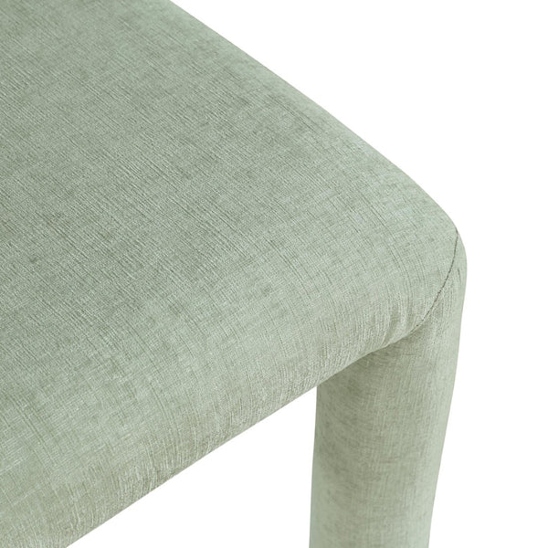 Meridian Furniture Amari Sculptural Open Back Dining Chair with Iron Frame and Plush Upholstery for Modern Mint Chenille Fabric 11061Mint-C