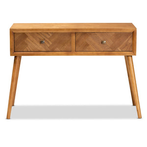 Baxton Studio Baxton Studio Mae Console Table - Mid-Century Modern Design with 2 Drawers & Natural Brown Finish JY20A151-Console