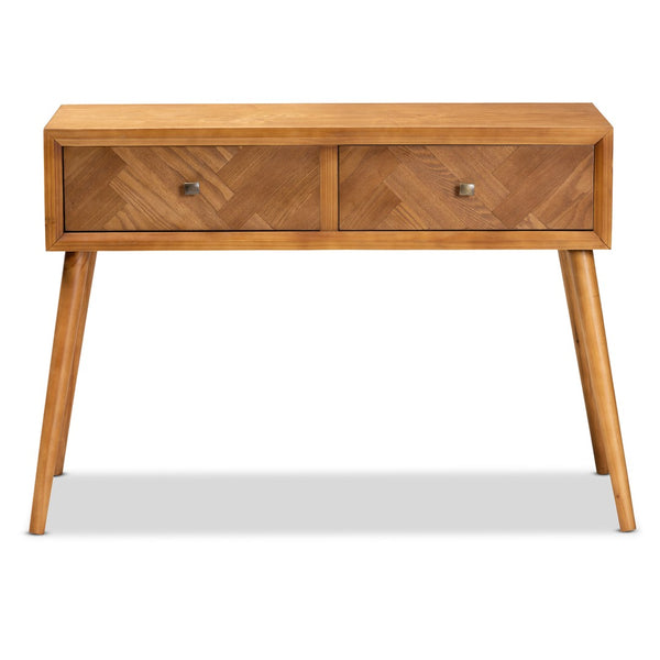 Baxton Studio Baxton Studio Mae Console Table - Mid-Century Modern Design with 2 Drawers & Natural Brown Finish JY20A151-Console