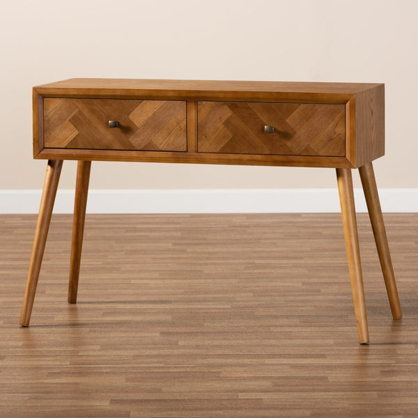 Baxton Studio Baxton Studio Mae Console Table - Mid-Century Modern Design with 2 Drawers & Natural Brown Finish JY20A151-Console