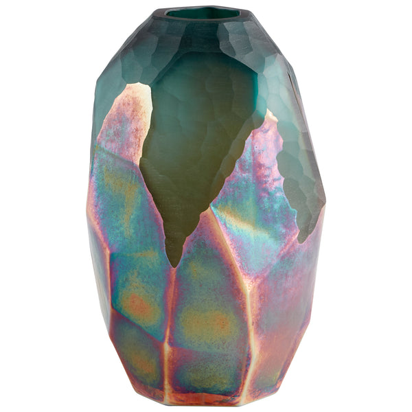 Roca Verde Vase Green and Gold 11063 Cyan Design