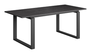 Zuo Modern Sundar Modern Black Mdf Rectangular Dining Table Seats Four with Clean Minimalist Lines 110639