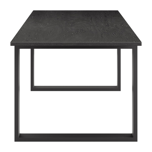 Sundar Modern Black Mdf Rectangular Dining Table Seats Four with Clean Minimalist Lines