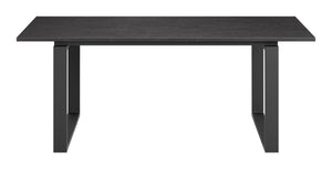 Sundar Modern Black Mdf Rectangular Dining Table Seats Four with Clean Minimalist Lines