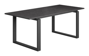 Sundar Modern Black Mdf Rectangular Dining Table Seats Four with Clean Minimalist Lines