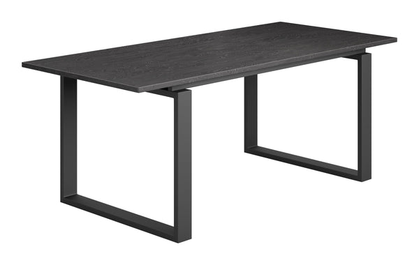 Sundar Modern Black Mdf Rectangular Dining Table Seats Four with Clean Minimalist Lines