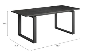 Sundar Modern Black Mdf Rectangular Dining Table Seats Four with Clean Minimalist Lines