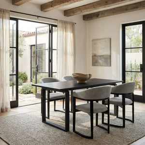 Sundar Modern Black Mdf Rectangular Dining Table Seats Four with Clean Minimalist Lines