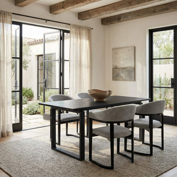 Sundar Modern Black Mdf Rectangular Dining Table Seats Four with Clean Minimalist Lines