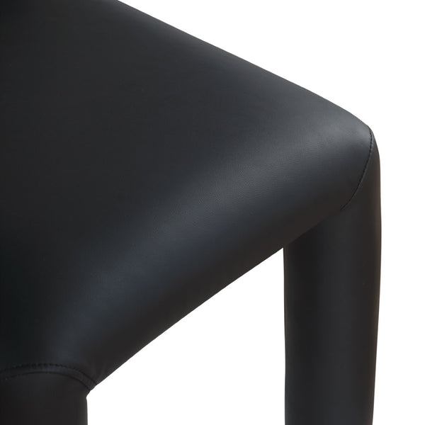 Meridian Furniture Amari Sculptural Open Back Dining Chair with Iron Frame and Plush Upholstery for Modern Black Vegan Leather 11063Black-C