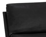 Zancor Lounge Chair - Antique Brass - Charcoal Black Leather 110657 Sunpan