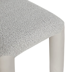 Meridian Furniture Amari Sculptural Open Back Dining Chair with Iron Frame and Plush Upholstery for Modern Taupe Vegan Leather & Boucle Fabric 11065Taupe-C