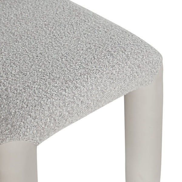 Meridian Furniture Amari Sculptural Open Back Dining Chair with Iron Frame and Plush Upholstery for Modern Taupe Vegan Leather & Boucle Fabric 11065Taupe-C