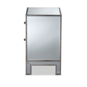 Baxton Studio Baxton Studio Fadri Luxe Mirrored End Table with 2 Drawers - Glamorous Storage for Any Space RXF-2393-ET