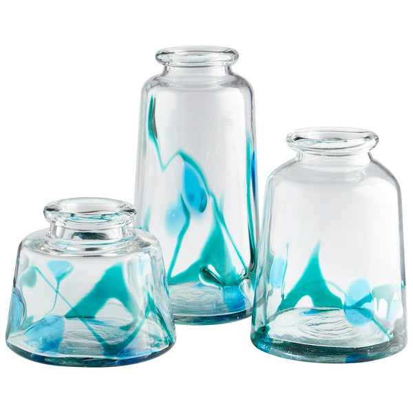 Tahoe Vase Blue/Clear 11071 Cyan Design