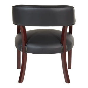 OSP Home Furnishings Traditional Guest Chair with Brass Nailhead Trim and Mahogany Frame for Office Use TV230-3