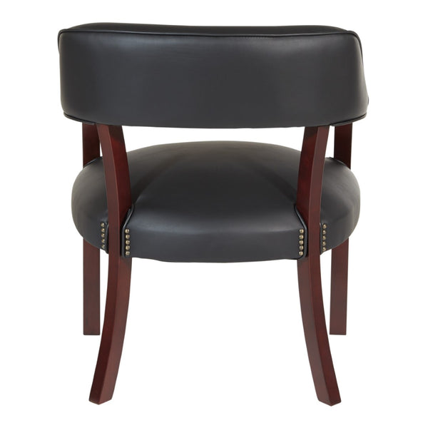 OSP Home Furnishings Traditional Guest Chair with Brass Nailhead Trim and Mahogany Frame for Office Use TV230-3